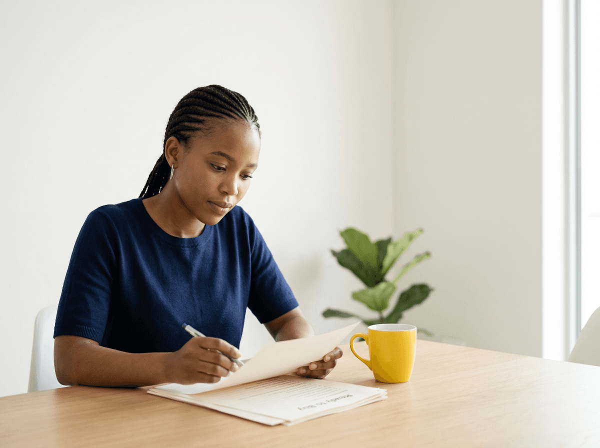 South African renter reviewing a checklist to decide if she's ready to buy her first home