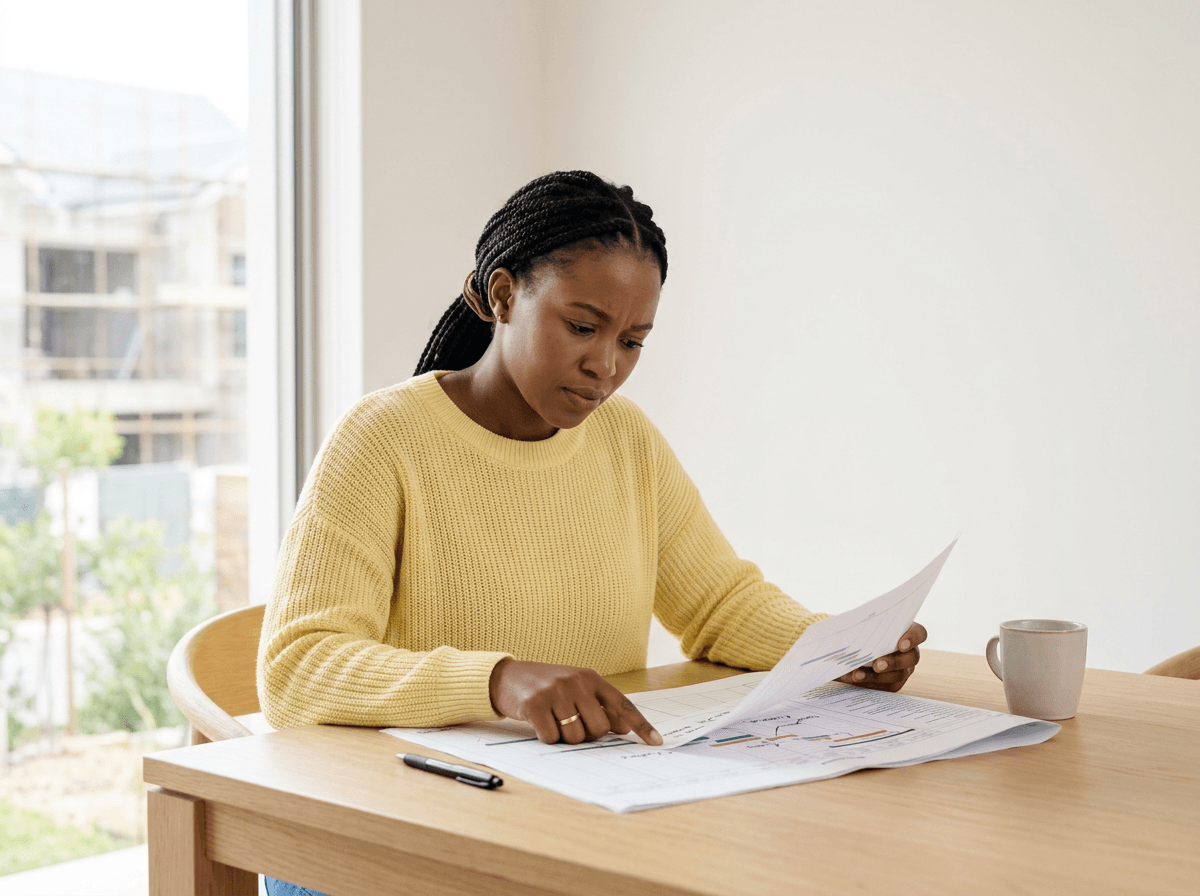 South African buyer reviewing a construction timeline for their delayed new development home